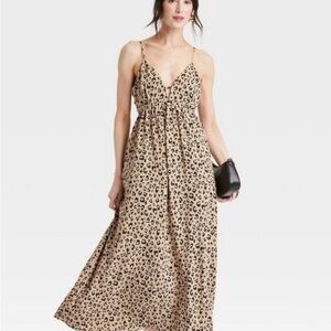 a new day Tan and Black Animal Print Maxi Dress